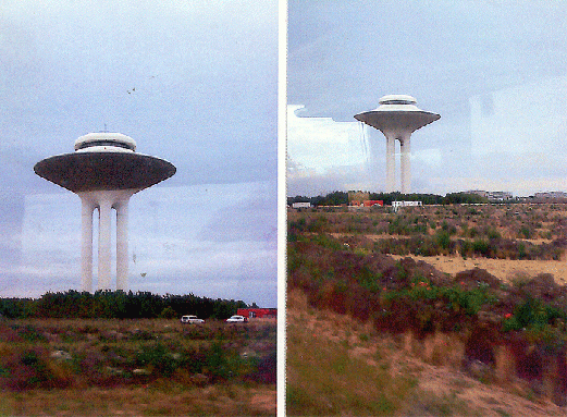 2002-05-ga-es war jedoch nur ein Wasserturm in Schweden und das Foto wurde mit Photoshop zum UFO...
