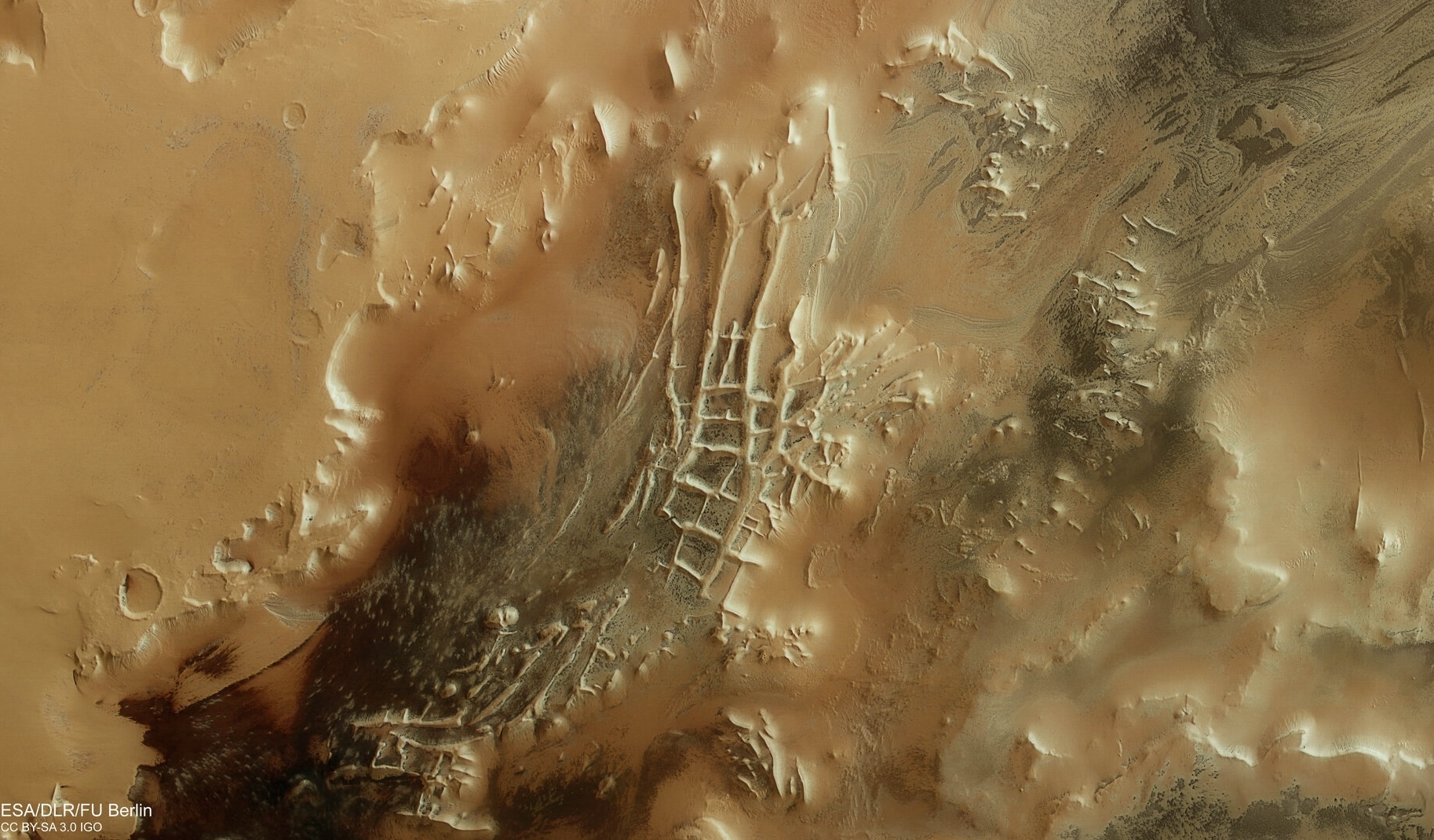 mars-express-sees-traces-of-spiders-in-mars-s-inca-city-pillars